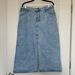 SHEIN Blue Denim Maxi Skirt